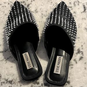 Black Steve Madden Pinpoint spiked mules